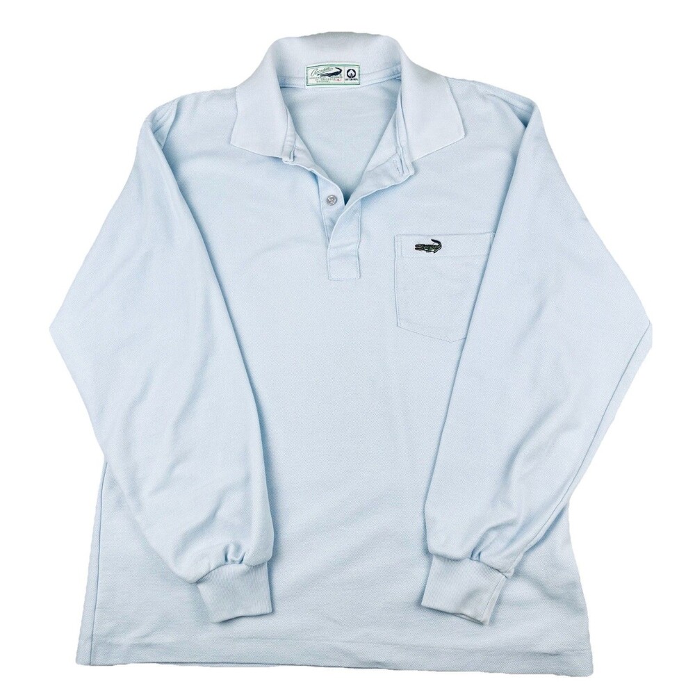 VTG Men's Preppy Old Money Academia Blue Polo Shirt Crocodile Original Sz XL